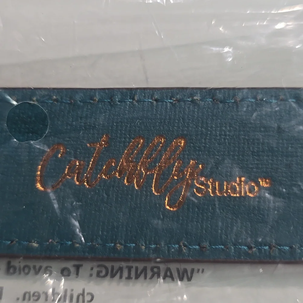 NWT Catchfly Studios Leather Girls Belt With Unicorn Buckle Size XL